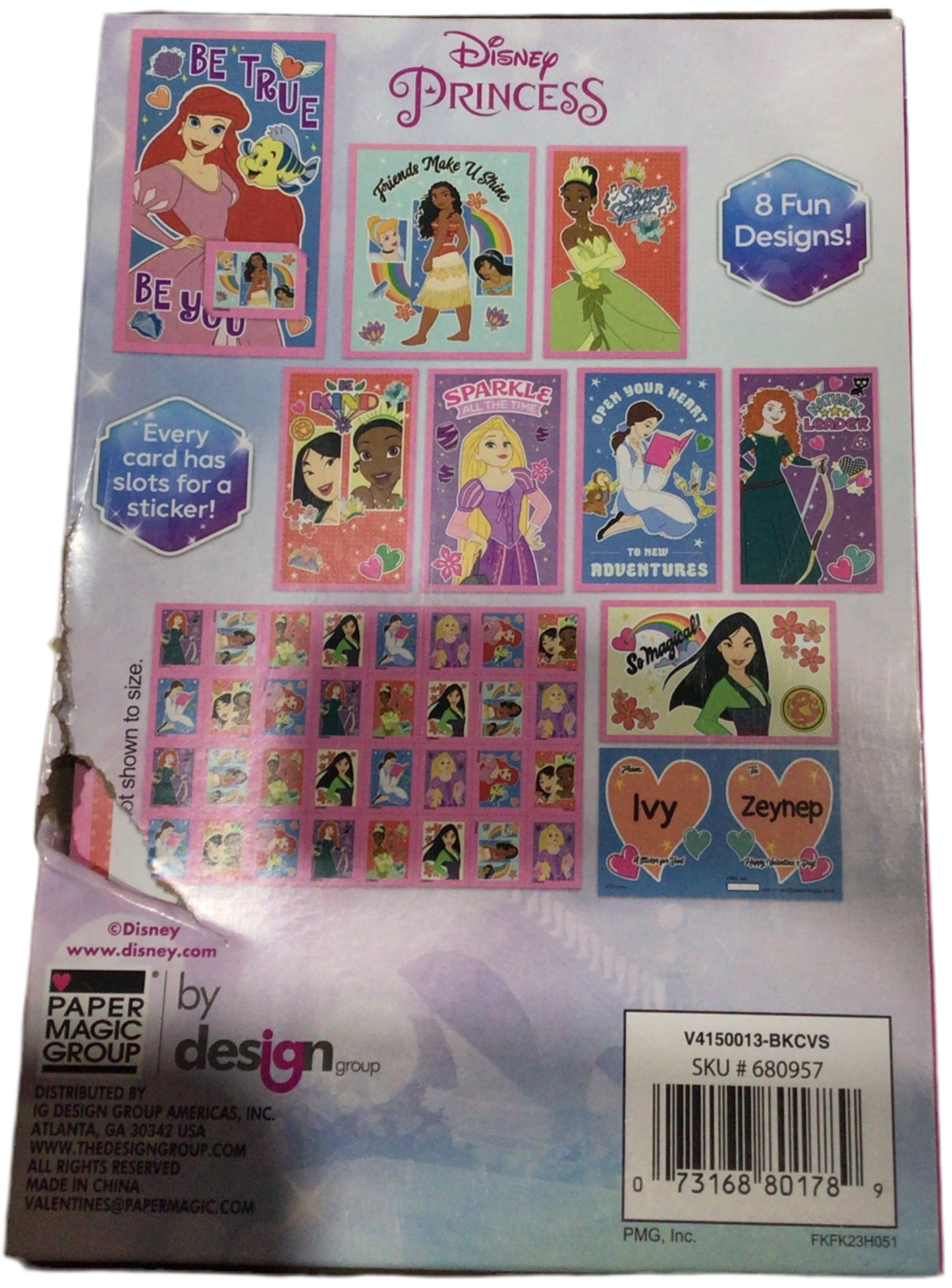Stickers Valentine’s princess caja