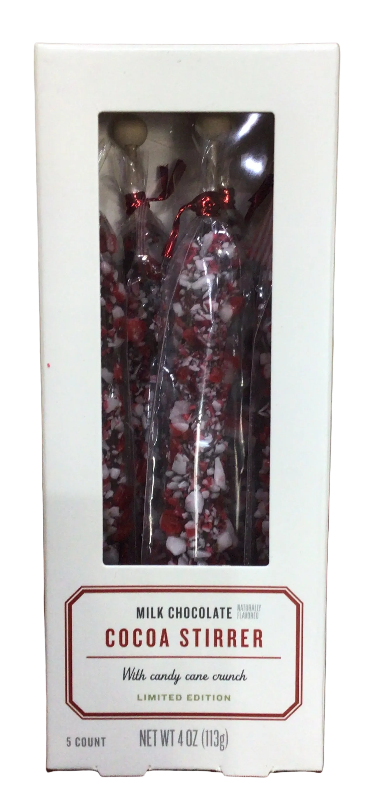 Cocoa Stirrer Milk Chocolate/Candy Cane 5pz
