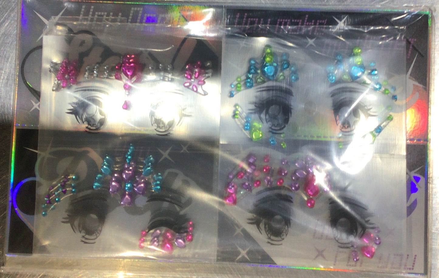 Stickers Valentines Face Gems Individual 4pack