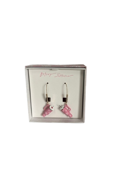 Aretes Betsey Johnson Termo Rosa