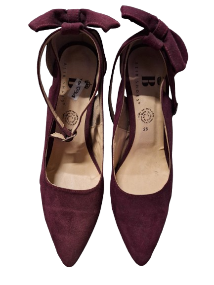 Zapatos De Tacón Beib Guinda Talla 26 MEX