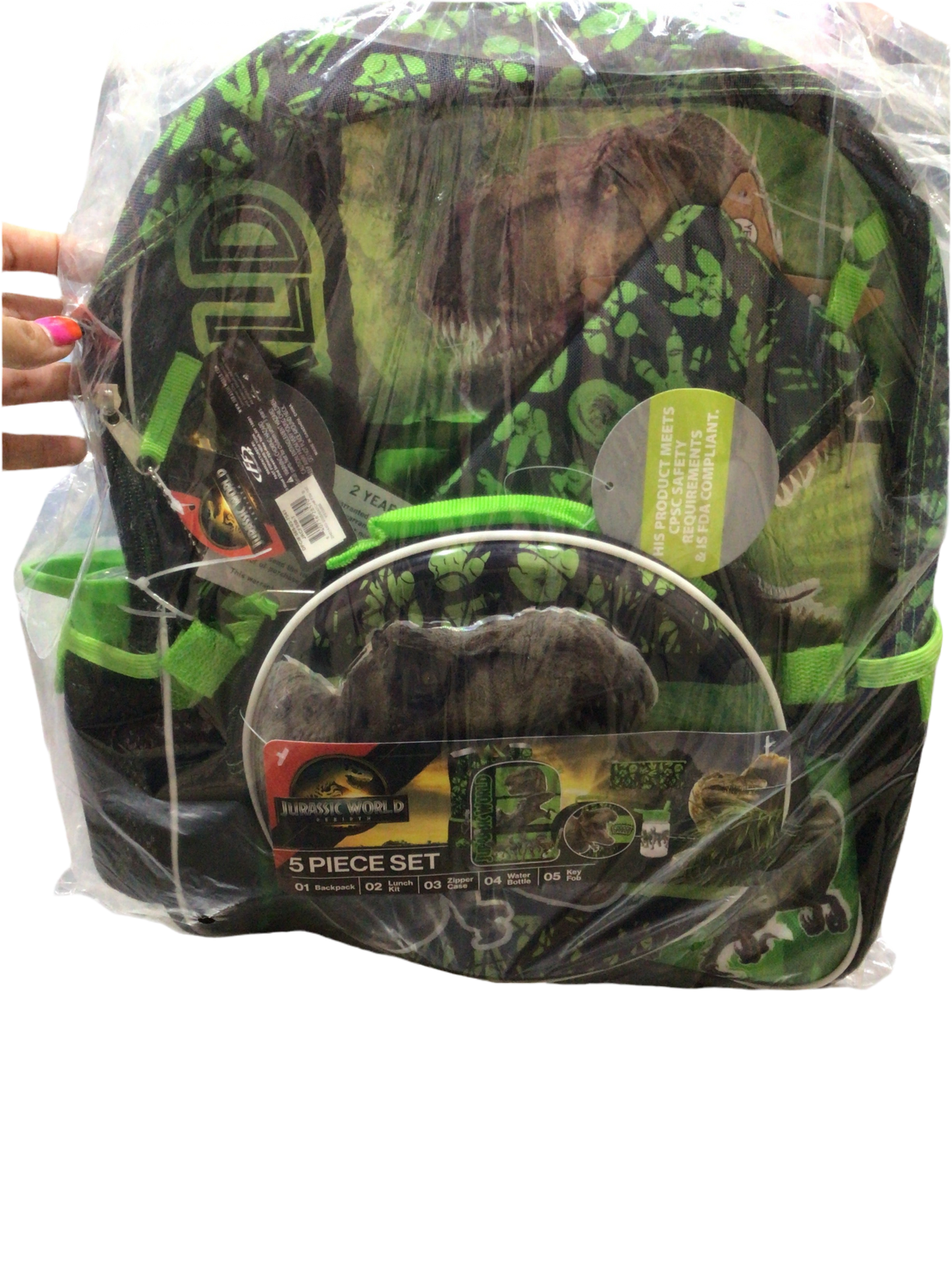 Mochila Jurassic World 5 piezas