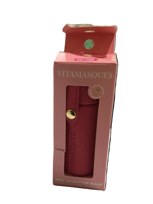 Mini lip balm holder bag charm hot pink