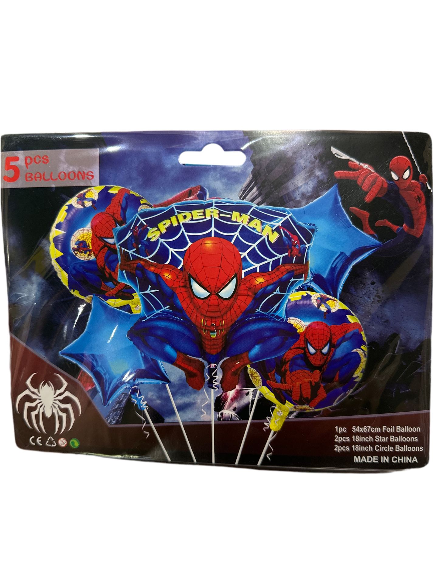 Globos spiderman 5 pcs balloons