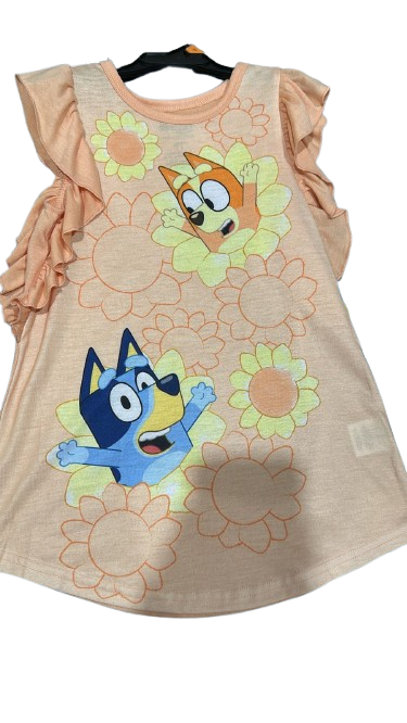 Vestido Naranja Bluey y Bingo Talla 4