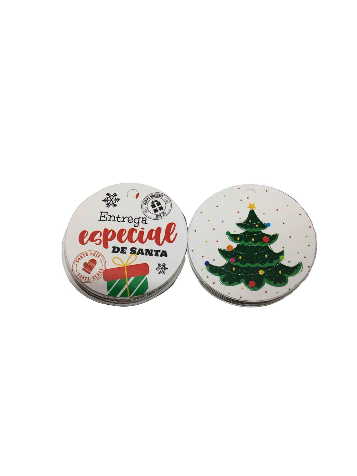 Tarjeta de Regalo Circular Navideña