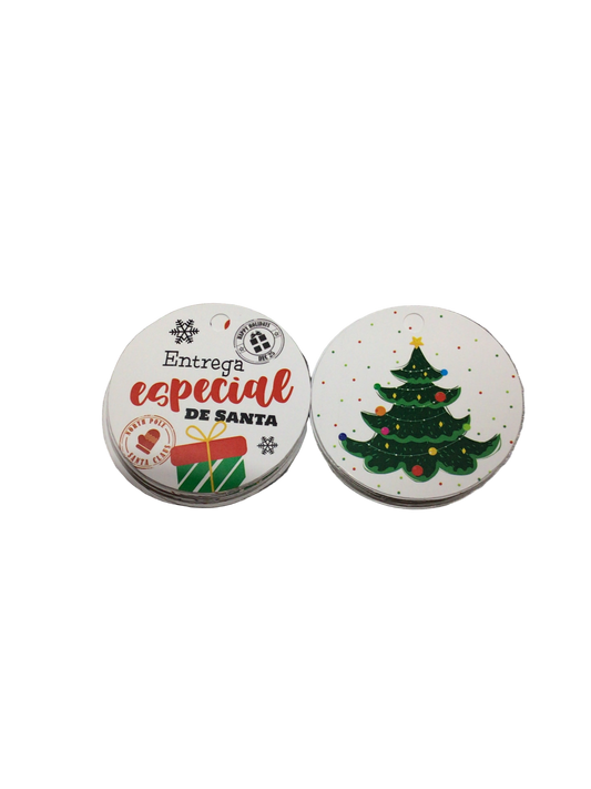 Tarjeta de Regalo Circular Navideña