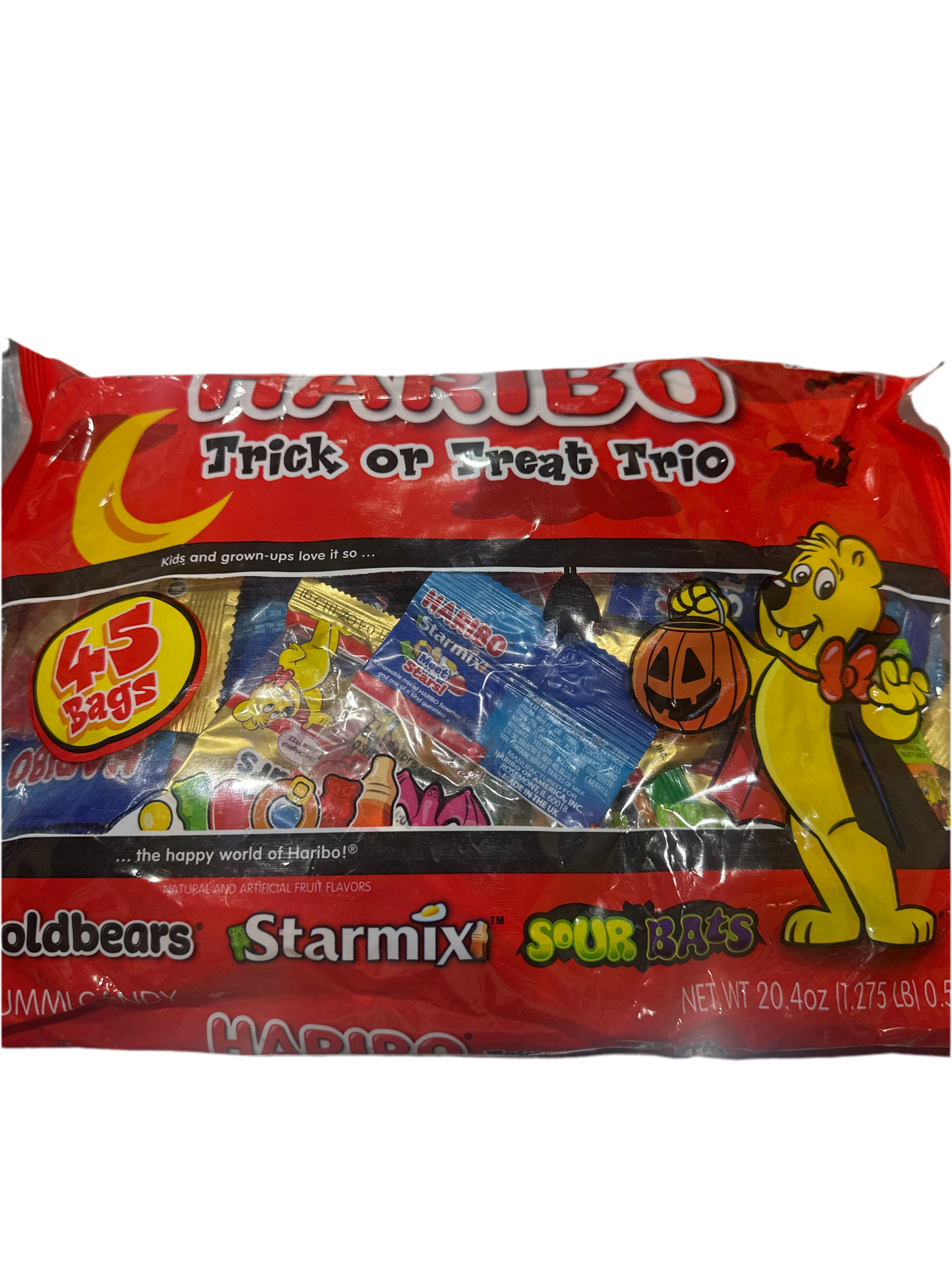 Haribo trick or treat trio 45 bags