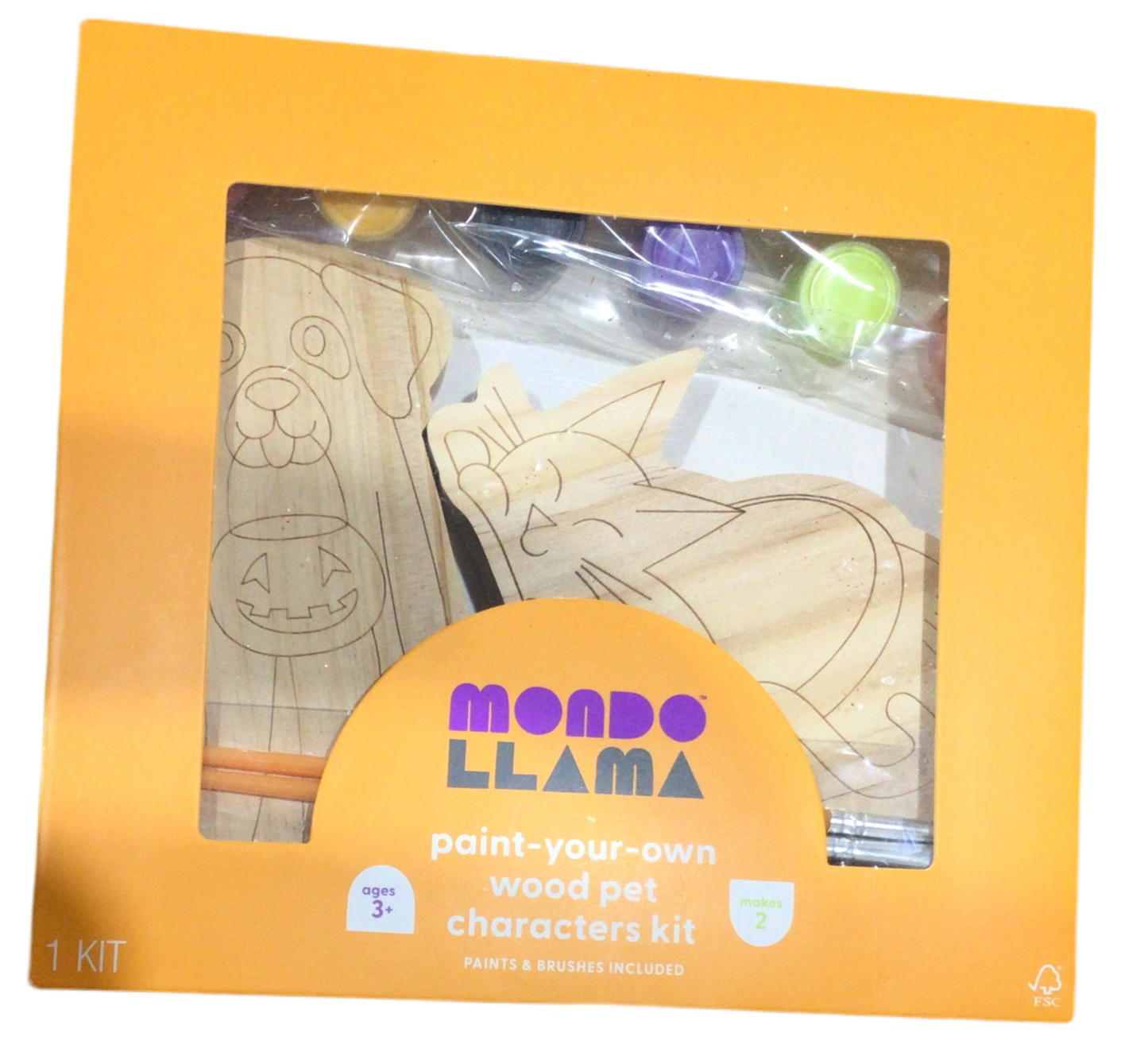 Mondo Llama paint-your-own wood pet characters kit