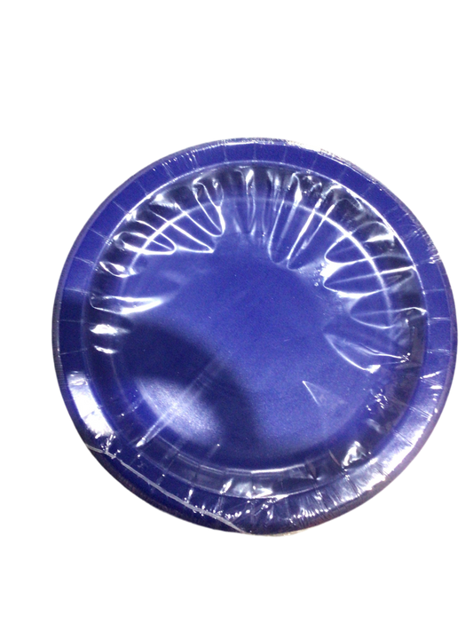 Plato desechable de cartón Azul grande 21.9cm 20pcs