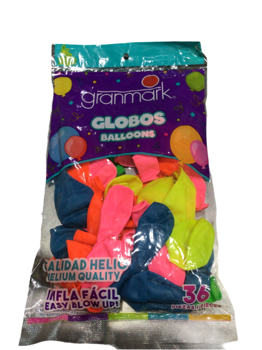 Granmark Globo Surtido Neón 36pcs