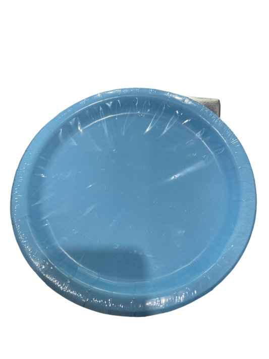 Plato desechable de cartón Azul grande 21.9cm 20pcs