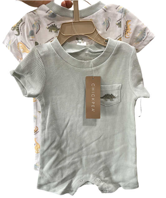 2pack Rompers Dinosaurio 6-9M