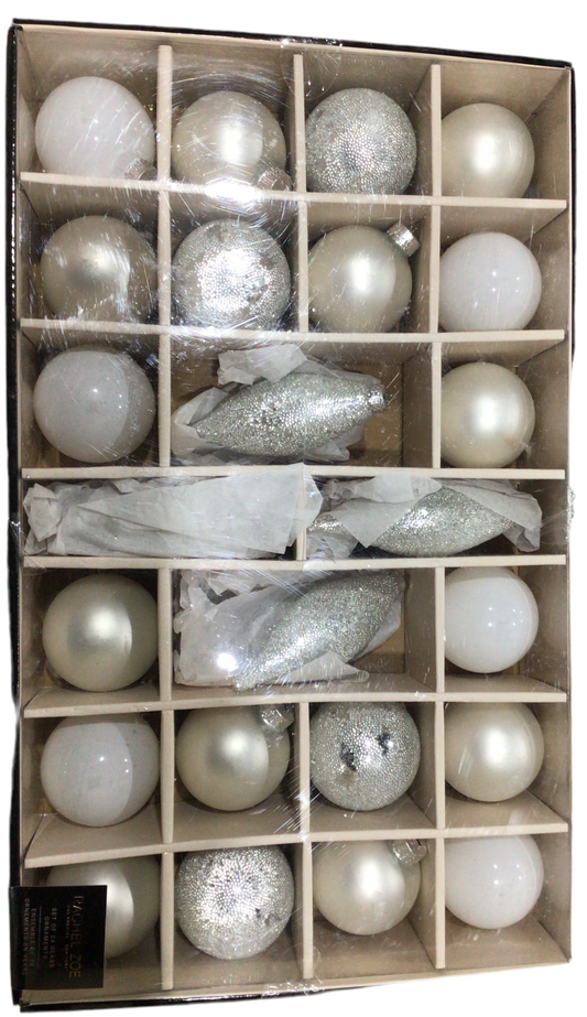 Esferas navideñas de vidrio Rachel Zoe 24pcs