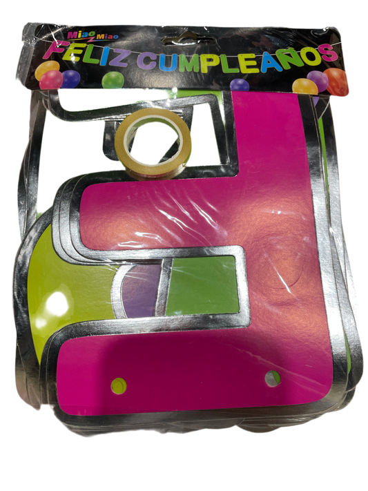 Letrero Feliz Cumpleaños