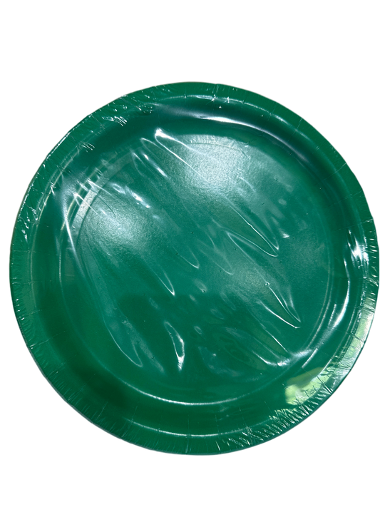 Plato desechable de cartón Verde grande 21.9cm 20pcs