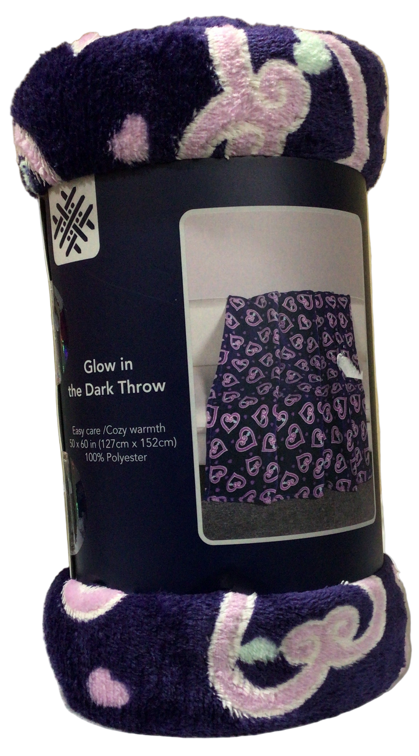 Frazada Morada c/ corazones