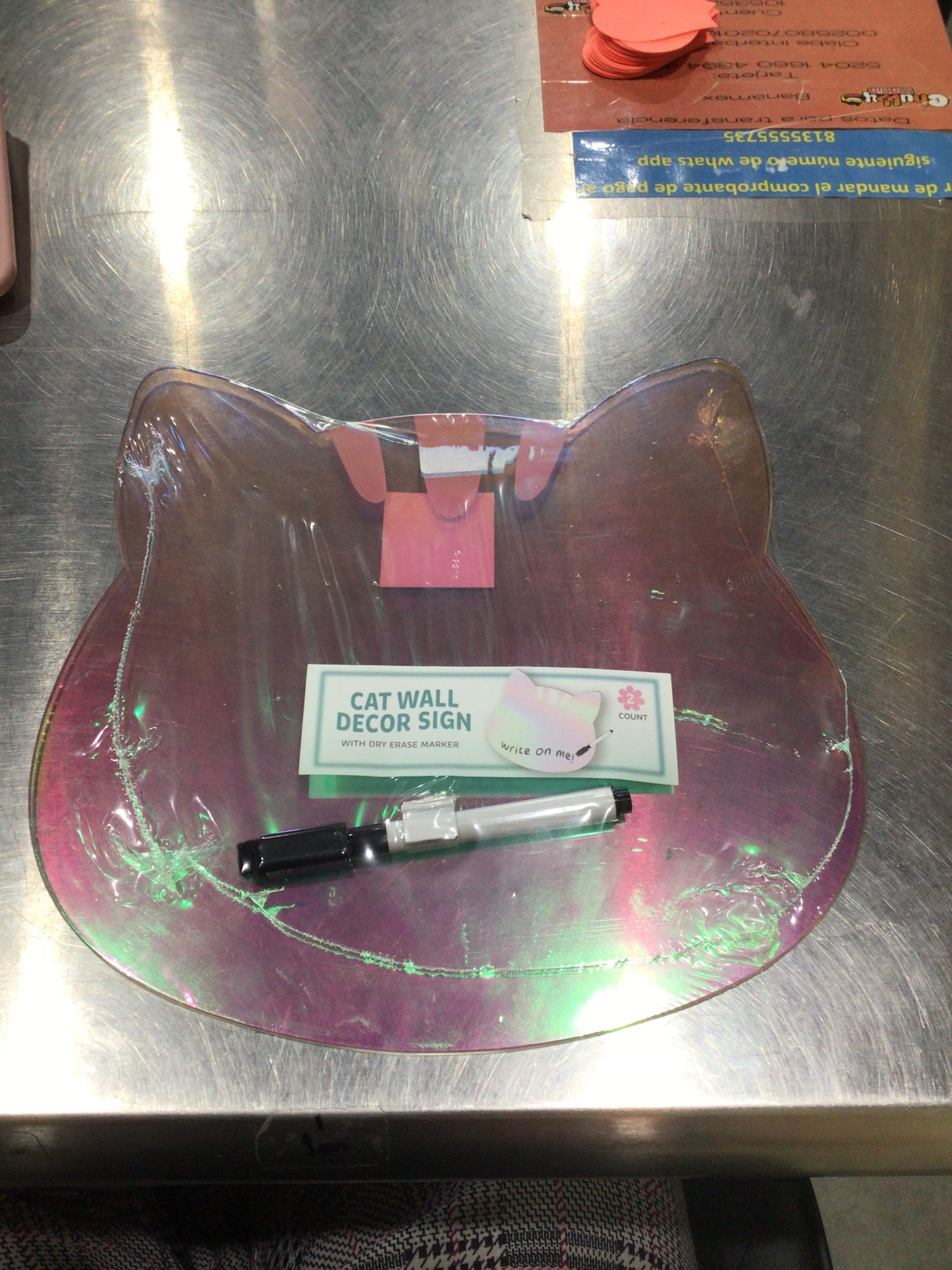 Rótulo decorativo con forma de Gato