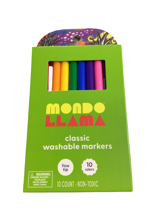Mondo Llama Marcadores Lavables 10pzs delgados