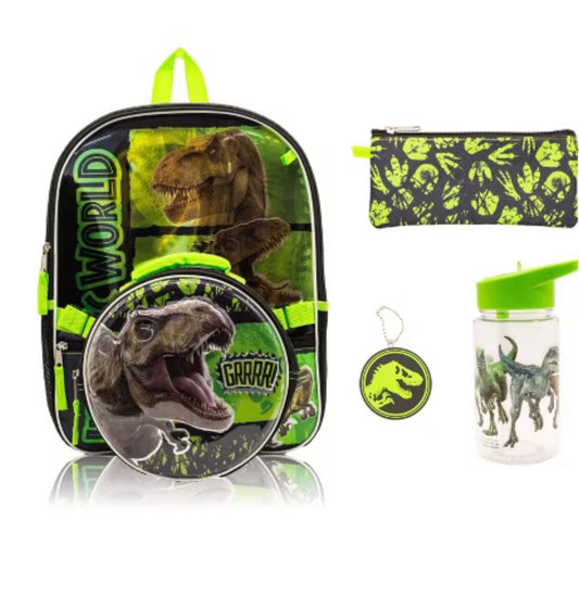 Mochila Jurassic World 5 piezas