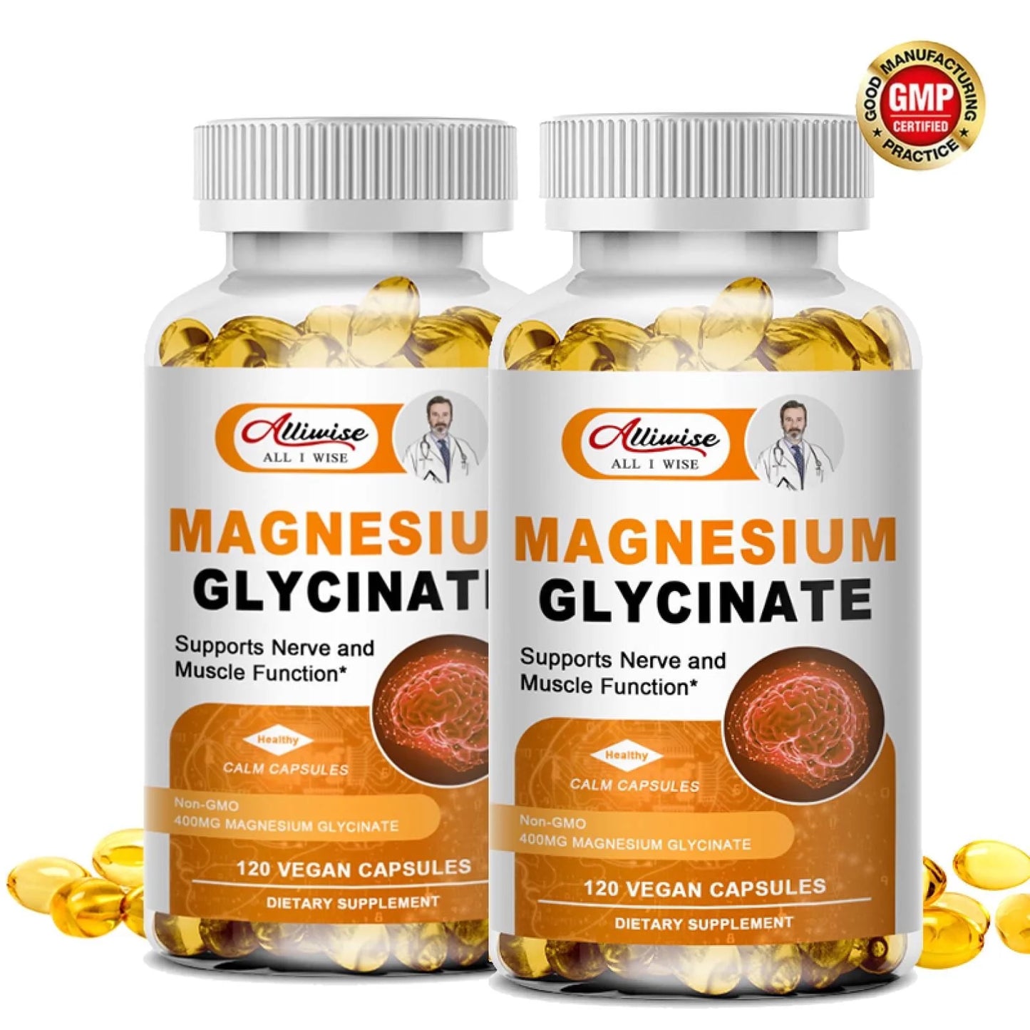 2pack Glicinato de Magnesio 400g 120 capsulas