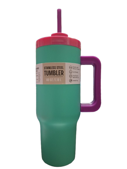 Stainless Steel Tumbler Green-Pink-Purple 40oz