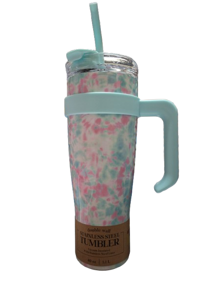 Stainless Steel Tumbler Pink-Mint 40oz